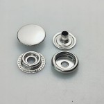 Napy zatrzaski metalowe nierdzewne 15 mm srebrne 10 sztuk