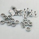 Napy zatrzaski metalowe nierdzewne 15 mm srebrne 10 sztuk