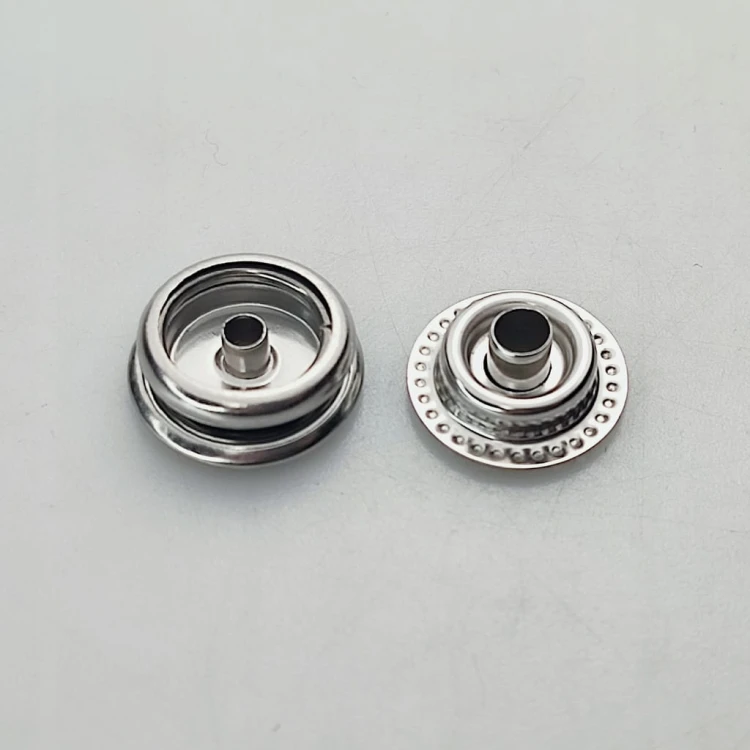 Napy zatrzaski metalowe nierdzewne 15 mm srebrne 10 sztuk