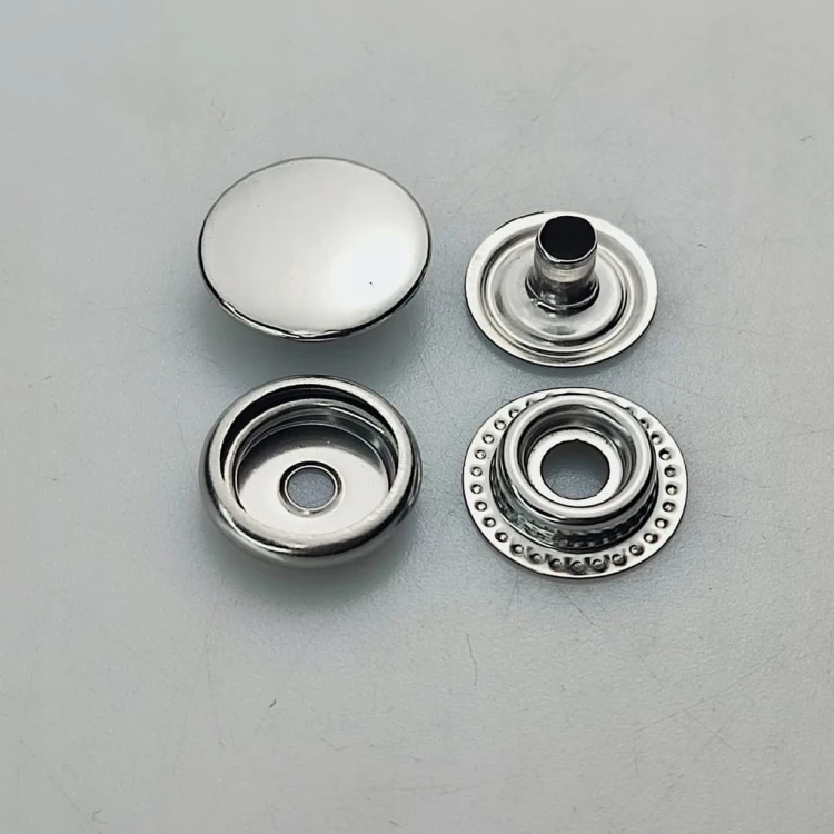 Napy zatrzaski metalowe nierdzewne 15 mm srebrne 50 sztuk