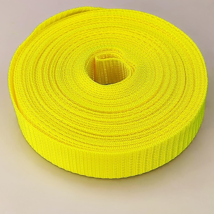 Taśma nośna MOCNA poliestrowa 30 mm / 1,1 mm żółty neon 1 metr (1005)