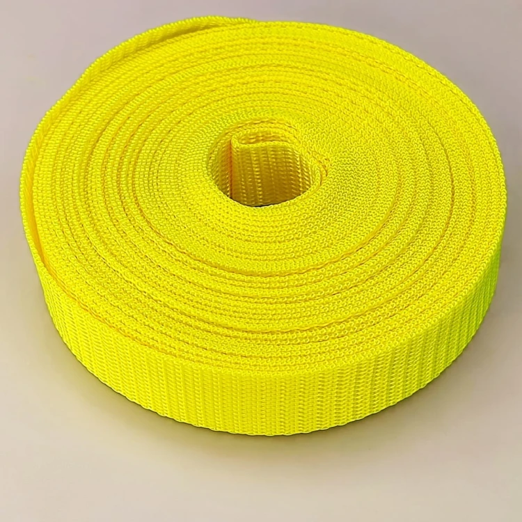 Taśma nośna MOCNA poliestrowa 30 mm / 1,1 mm żółty neon 10 metrów (1005)
