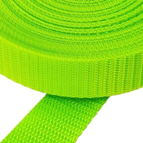 Taśma nośna MOCNA poliestrowa 25 mm / 1,1 mm zielony neon 1 metr (1001)