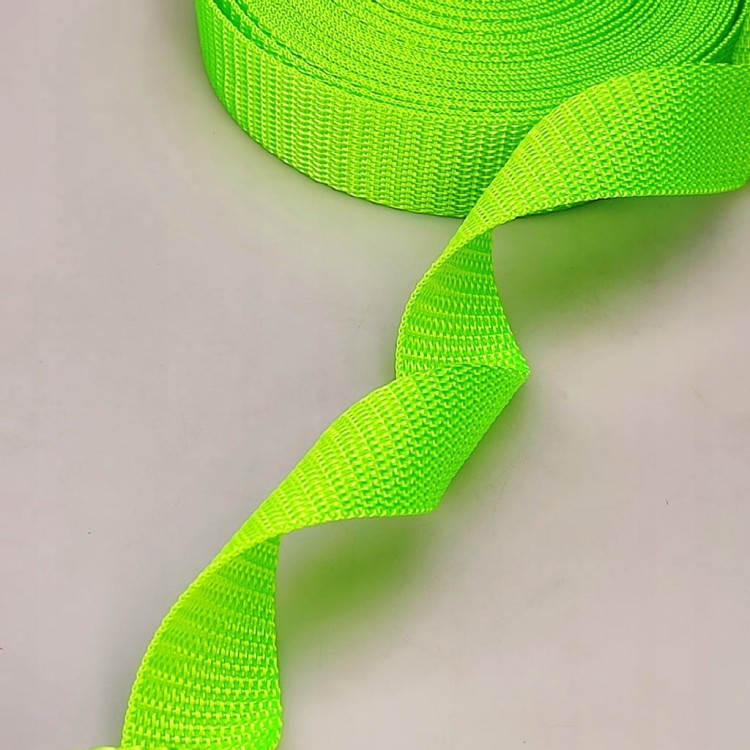 Taśma nośna MOCNA poliestrowa 20 mm / 1,1 mm zielony neon 10 metrów (1001)