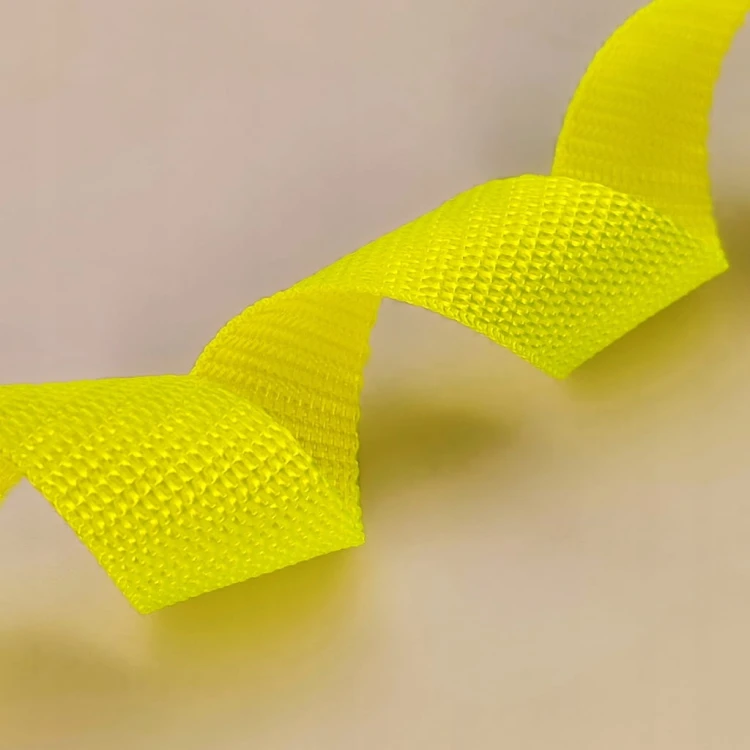 Taśma nośna MOCNA poliestrowa 20 mm / 1,1 mm żółty neon 10 metrów (1005)