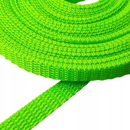 Taśma nośna MOCNA poliestrowa 10 mm / 1,1 mm zielony neon 50 m (1001)