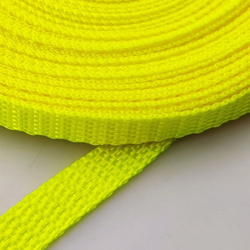 Taśma nośna MOCNA poliestrowa 10 mm / 1,1 mm żółty neon 50 m (1005)