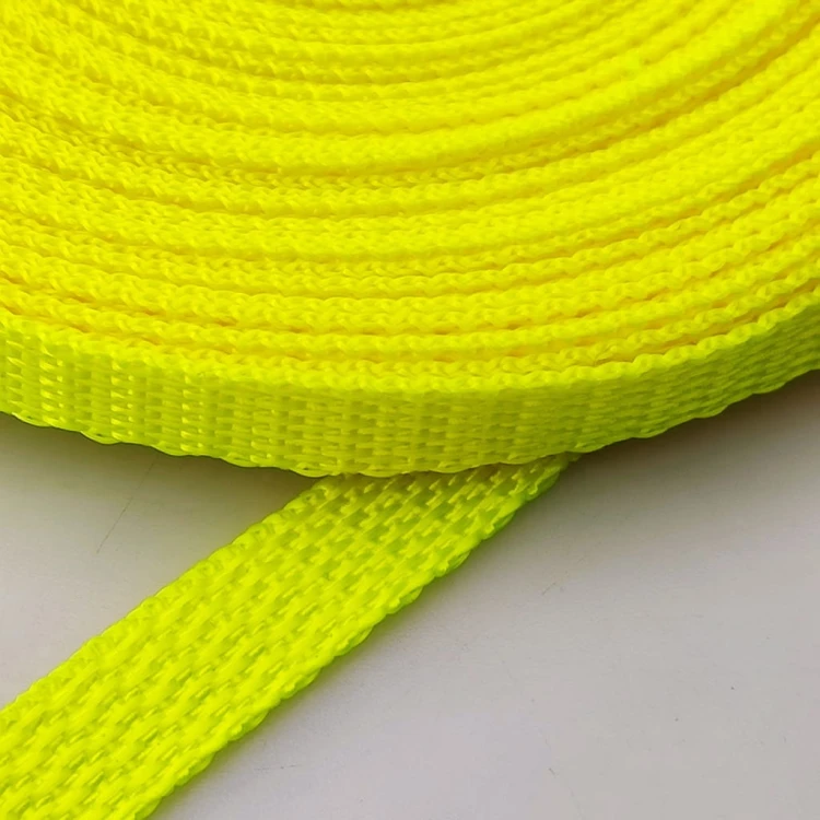 Taśma nośna MOCNA poliestrowa 10 mm / 1,1 mm żółty neon 10 m (1005)