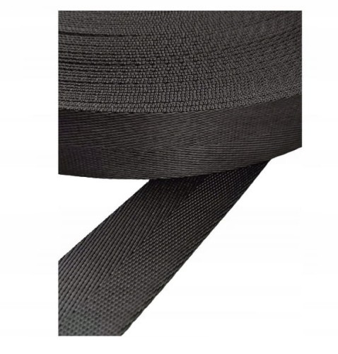 Taśma nośna MOCNA poliestrowa P11 25 mm / 1,4 mm czarna 1 metr