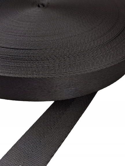 Taśma nośna 1,4 mm MOCNA poliestrowa P11 38 mm 1 m czarna