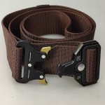 Pasek parciany mocny do spodni survival 120 cm brązowy
