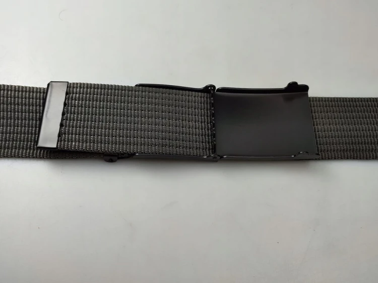 Pas pasek parciany do spodni szortów szary z klamrą metalową czarną 115 cm