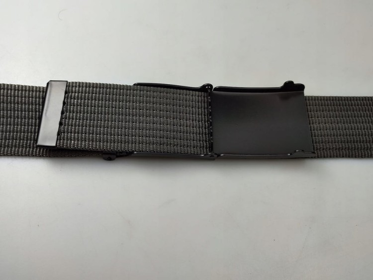 Pas pasek parciany do spodni szortów szary z klamrą metalową czarną 105 cm