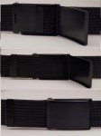 Pas pasek parciany do spodni szortów czarny z klamrą metalową czarną 135 cm