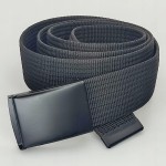 Pas pasek parciany do spodni szortów czarny z klamrą metalową czarną 135 cm