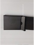 Pas pasek parciany do spodni szortów czarny z klamrą metalową czarną 135 cm