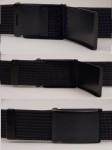 Pas pasek parciany do spodni szortów czarny z klamrą metalową czarną 105 cm