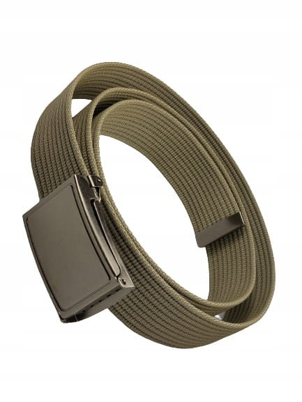 Pasek parciany jasna oliwka - jasny khaki z klamrą 4 cm / 125 cm