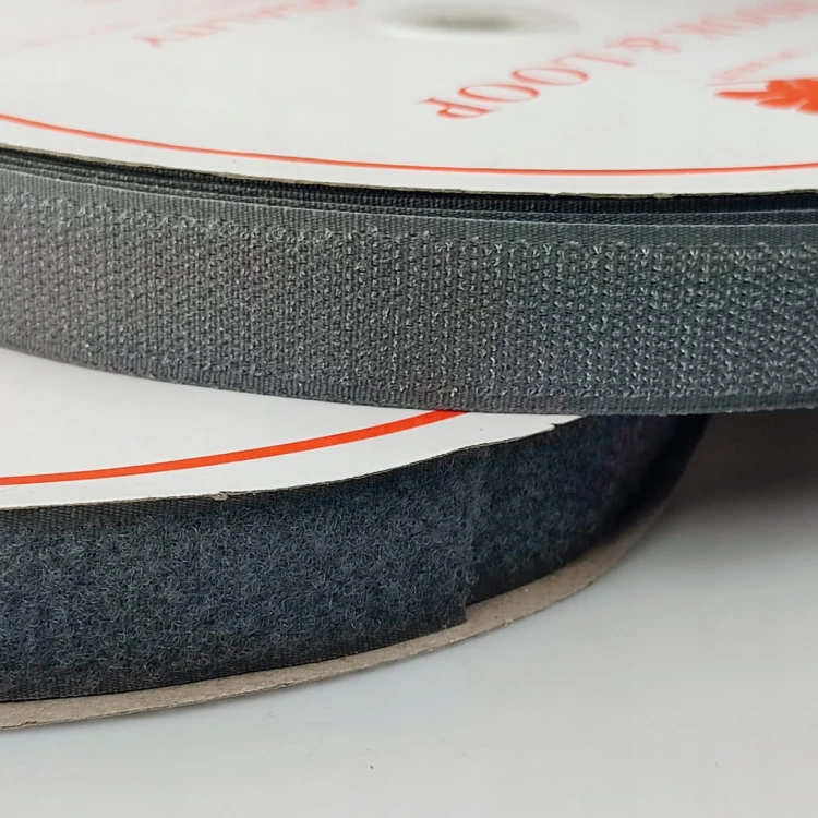 Taśma rzep haczyk + pętelka 25 mm komplet 1 metr ciemno szara