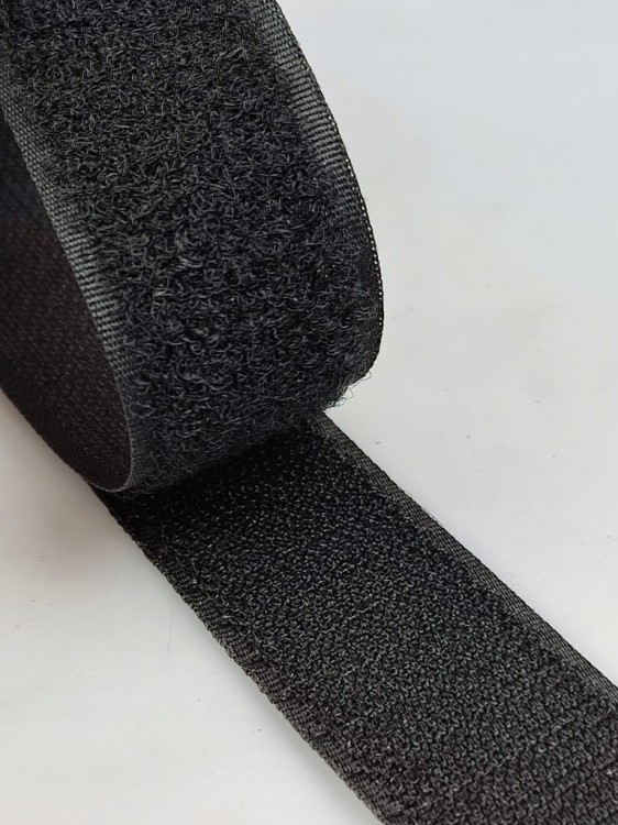Taśma RZEP 38 mm komplet haczyk + pętelka 25 metrów czarna