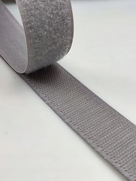 Taśma rzep haczyk + pętelka 25 mm komplet 1 metr szara