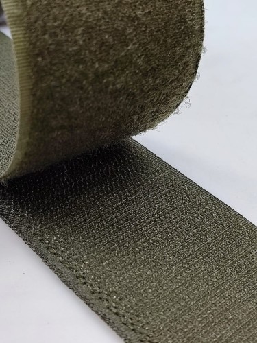 Taśma RZEP 50 mm komplet haczyk + pętelka obie strony oliwka 1 metr