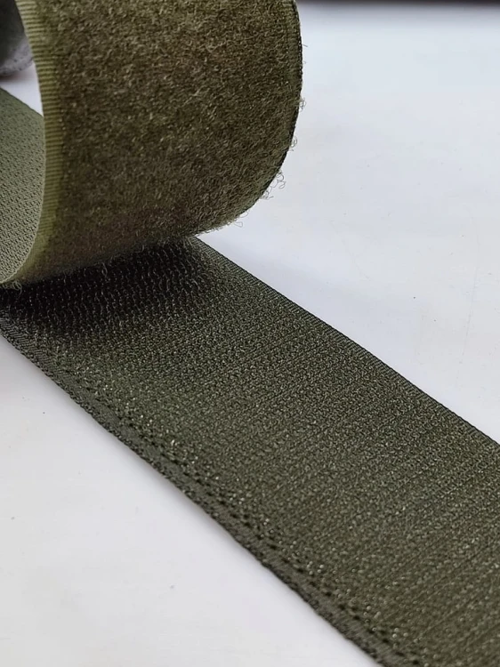 Taśma RZEP 50 mm komplet haczyk + pętelka obie strony oliwka 1 metr