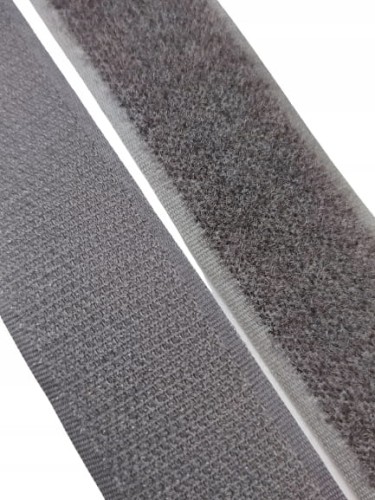 Taśma rzep 30 mm komplet haczyk + pętelka obie strony 1 metr szara