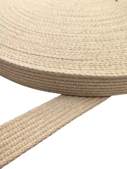 Taśma parciana bawełniana 20 mm / 3 beżowa 100 cm