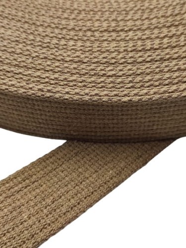 Taśma parciana bawełniana 40 mm / 2,5 ciemny beż 100 cm