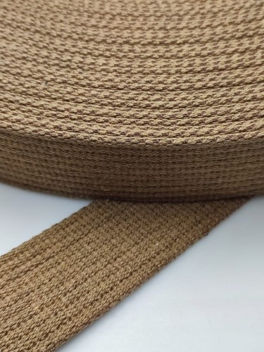 Taśma parciana bawełniana 40 mm / 2,5 ciemny beż 100 cm