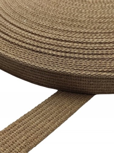 Taśma parciana bawełniana 30 mm / 2,5 ciemny beż 100 cm