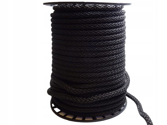 Sznurek polipropylenowy techniczny 10 mm czarny 1 metr