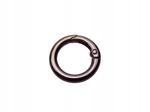 Kółko metalowe otwierane 16 / 4 mm szekla czarny nikiel