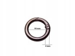 Kółko metalowe otwierane 16 / 4 mm szekla czarny nikiel