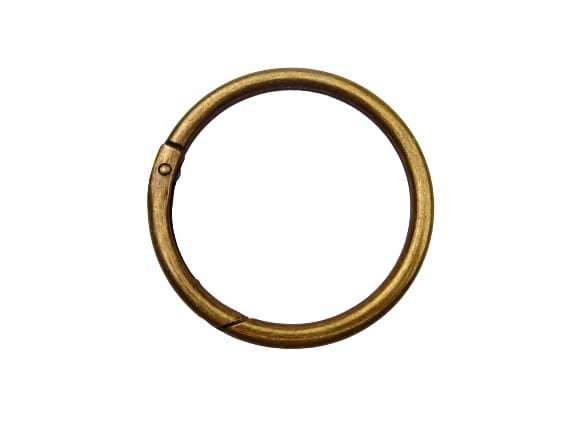 Kółko metalowe otwierane do paska torby SZEKLA 50 / 5 mm stare złoto 1 szt