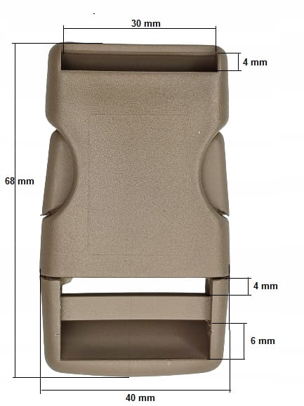 Klamra zatrzaskowa plastikowa 30 mm do paska 10 szt beżowy