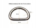 Półkole metalowe do paska grube 30 / 18 / 5 mm 10 sztuk nikiel