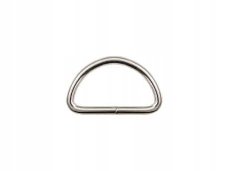 Półkole metalowe kaletnicze do paska torby 30 / 19 / 3 mm srebrne 50 sztuk