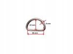 Półkole metalowe do paska 25 / 15 / 4 mm 10 sztuk srebrne