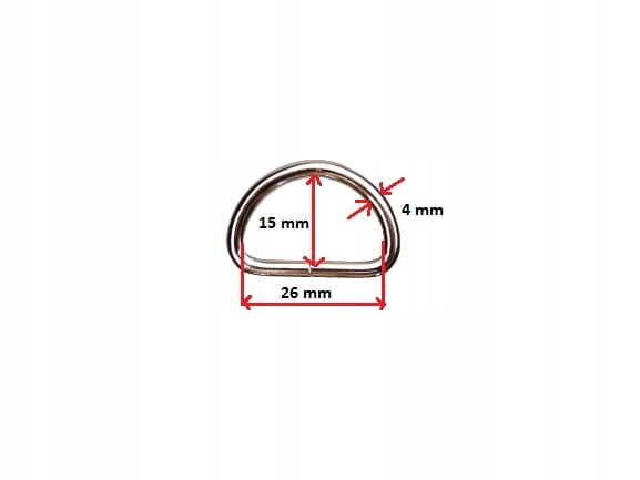 Półkole metalowe do paska 25 / 15 / 4 mm 10 sztuk srebrne