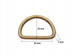 Półkole kaletnicze 25 / 15 / 3 mm stare złoto 10 szt