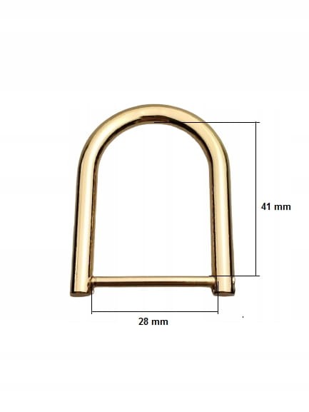 Półkole kaletnicze szlufka skręcana 28 mm złoty