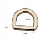 Półkole metalowe odlew 16 / 13,5 / 4 mm 1 sztuka złoty