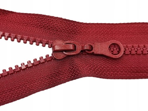 Zamek błyskawiczny rozdzielczy # 5 kostkowy 75 cm bordowy