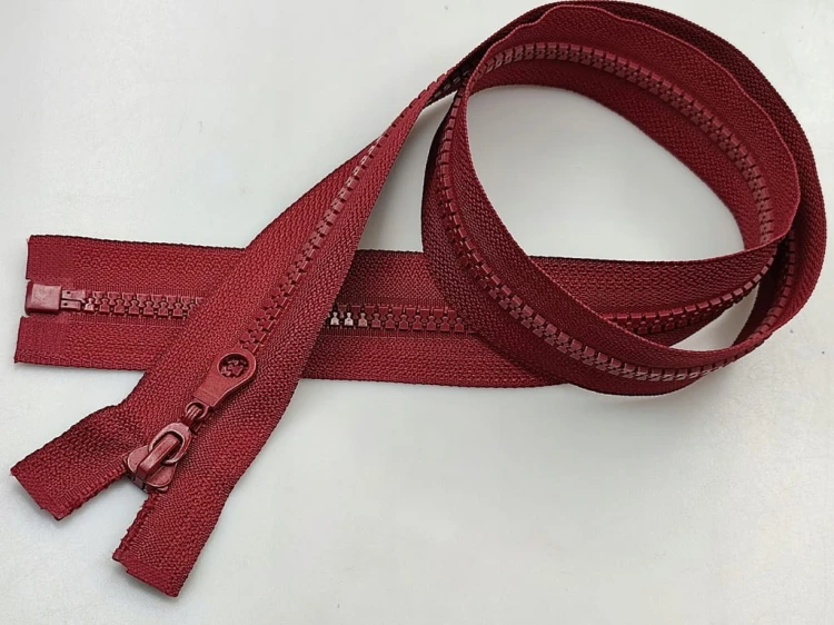 Zamek błyskawiczny rozdzielczy # 5 kostkowy 75 cm bordowy