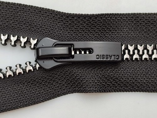 Zamek błyskawiczny rozdzielczy kostkowy # 8 czarny 75 cm