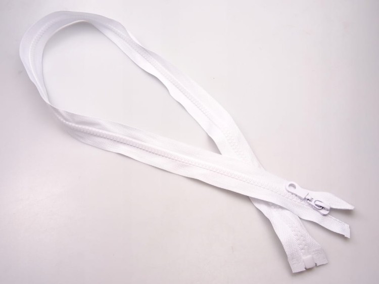 Zamek błyskawiczny rozdzielczy # 5 kostkowy 85 cm biały