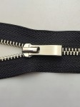 Zamek suwak metalowy rozdzielczy # 5 czarno - srebrny wybłyszczany 75 cm