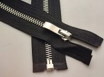 Zamek suwak metalowy rozdzielczy # 5 czarno - srebrny wybłyszczany 75 cm
